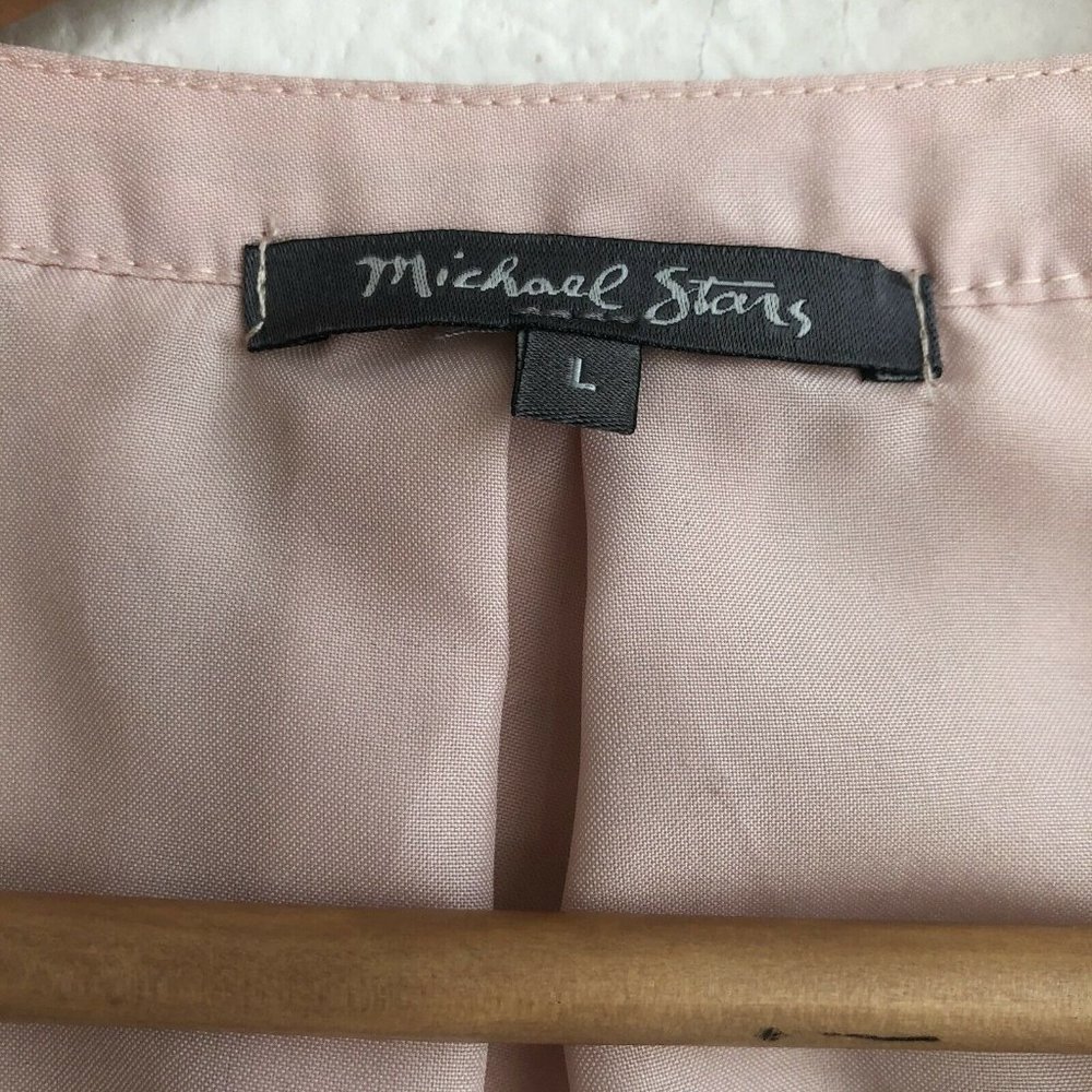 Michael Stars Lace Overlay Full Zip Top Pink Large - Picture 7 of 10